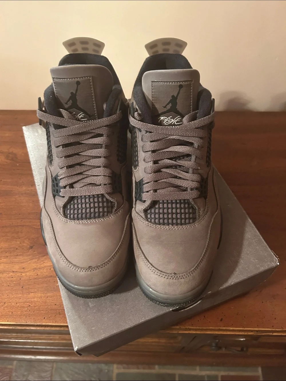 Jordan Men's Taupe Grey Suede Basketball Sneakers